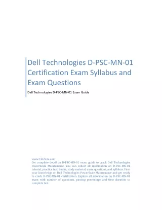 Dell Technologies D-PSC-MN-01 Certification Exam Syllabus and Exam Questions