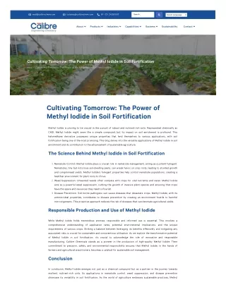 Enhancing Crop Growth with Methyl Iodide in Soil Fortification