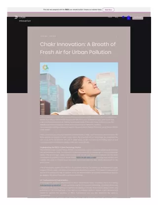 Chakr Innovation A Breath of Fresh Air for Urban Pollution