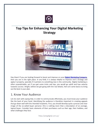 Top Tips for Enhancing Your Digital Marketing Strategy