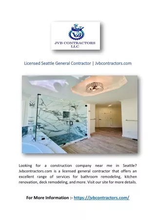 Licensed Seattle General Contractor | Jvbcontractors.com