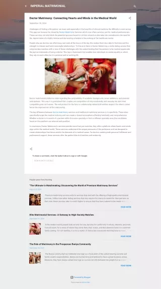 Doctor Matrimony: Connecting Hearts and Minds in the Medical World