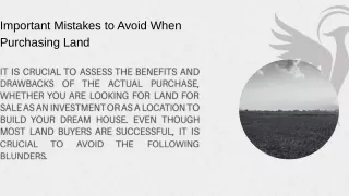 Important Mistakes to Avoid When Purchasing Land