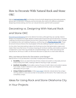 How to Decorate With Natural Rock and Stone OKC