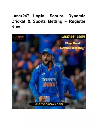 Laser247 Login_ Secure, Dynamic Cricket & Sports Betting – Register Now