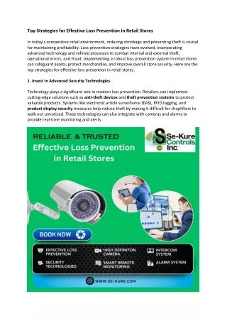 Top Strategies for Effective Loss Prevention in Retail Stores