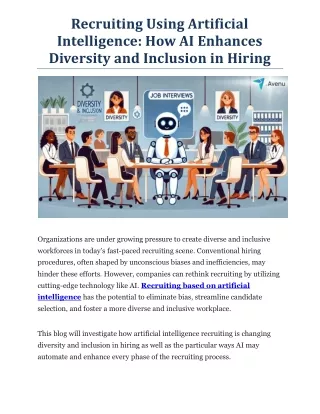 Recruiting Using Artificial Intelligence - How AI Enhances Diversity and Inclusion in Hiring