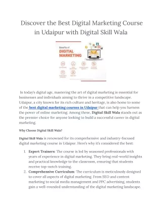 _ Discover the Best Digital Marketing Course in Udaipur with Digital Skill Wala (1)