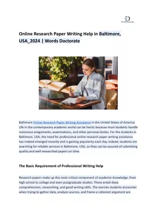 Online Research Paper Writing Help in Baltimore, USA_2024 _ Words Doctorate