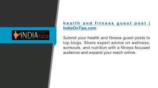 health and fitness guest post | IndiaOnTips.com
