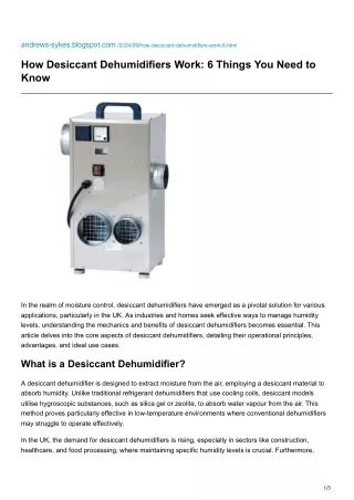 How Desiccant Dehumidifiers Work 6 Things You Need to Know