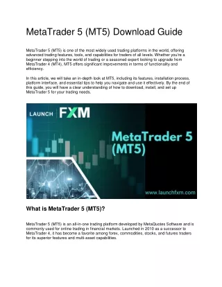 MetaTrader 5 (MT5) Download Guide