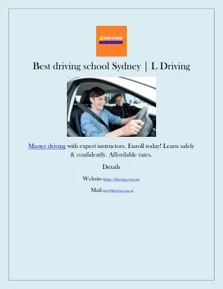 Best driving school Sydney