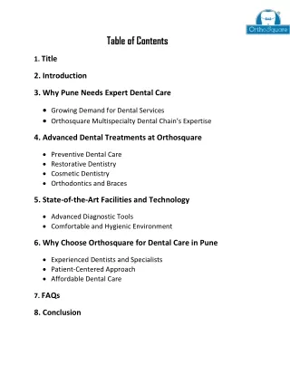 Orthosquare - Your friendly neighborhood dentist in Pune