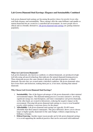 Ethical Luxury with Lab Grown Diamond Stud Earrings