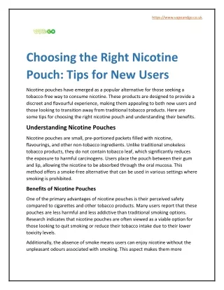 Choosing the Right Nicotine Pouch Tips for New Users