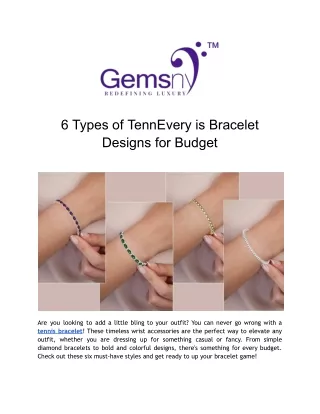 6 Types of Tennis Bracelet Designs for Every Budget