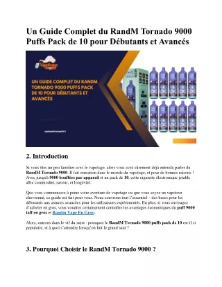 Un Guide Complet du RandM Tornado 9000 Puffs Pack de 10 pour Débutants et Avancé1