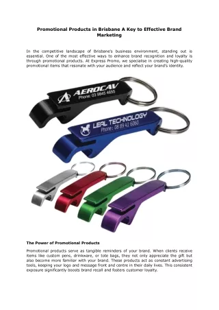 Promotional Products in Brisbane A Key to Effective Brand Marketing