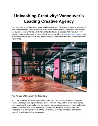 Unleashing Creativity: Vancouver’s Leading Creative Agency