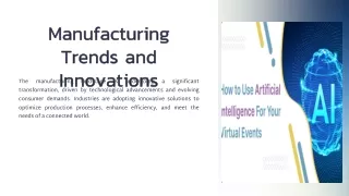 Manufacturing Trends and Innovations