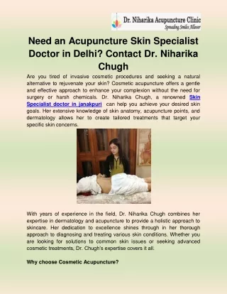 Skin Specialist doctor in janakpuri