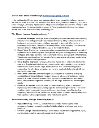 Top Advertising Agency in Pune: Creative Solutions for Your Brand
