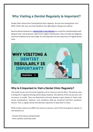 Why Visiting a Dentist Regularly Is Important