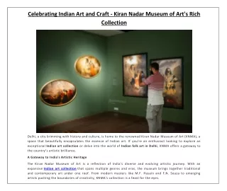 Celebrating Indian Art and Craft - Kiran Nadar Museum of Art's Rich Collection