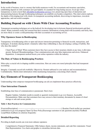 Building Trust Fund with Clients With Transparent Accounting Practices