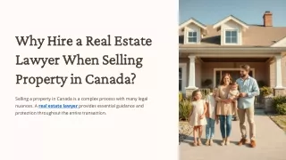 Why Hire a Real Estate Lawyer When Selling Property in Canada