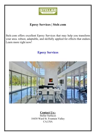 Epoxy Services Stelr.com