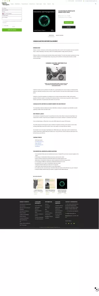 Canada Electric Motorcycle Market size 2023-2030