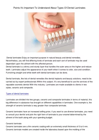 PointsItsImportantToUnderstandAboutTypesOfDentalLaminates