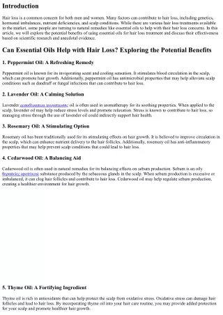 Can Essential Oils Help with Hair Loss?