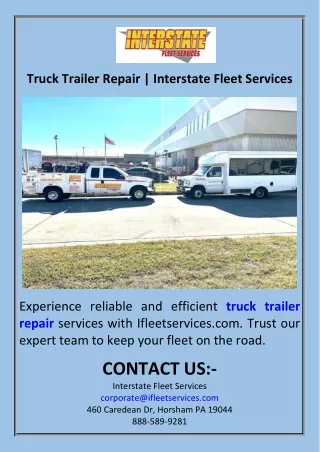 Truck Trailer Repair  Interstate Fleet Services