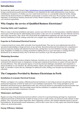 Safeguarding Your enterprise: Expert Industrial Electrical Requires in Perth