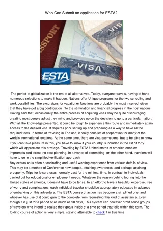 WhoCanSubmitanapplicationforESTA