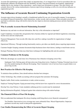 The Influence of Accurate Document Continuing Service Development