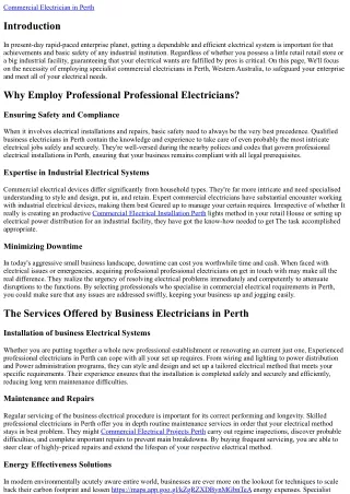 Safeguarding Your small business: Pro Business Electrical Wants in Perth