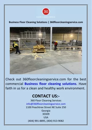 Business Floor Cleaning Solutions  360floorcleaningservice.com