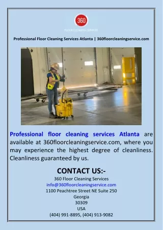 Professional Floor Cleaning Services Atlanta  360floorcleaningservice.com