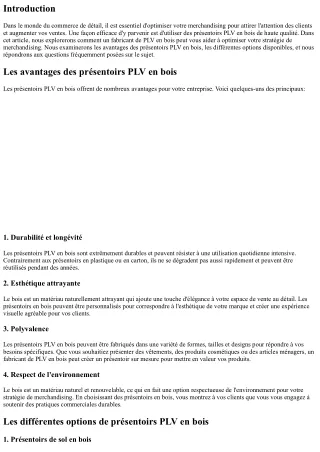 Comment un fabricant de PLV en bois peut vous aider à optimiser votre merchandis