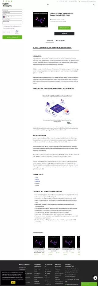 Global LED Light Guide Silicone Rubber Market 2023-2030