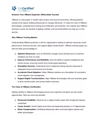 Enhance Your VMware Expertise: Differentiate Yourself