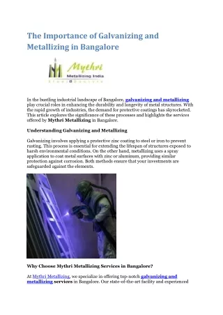 Professional spray aluminizing Bangalore