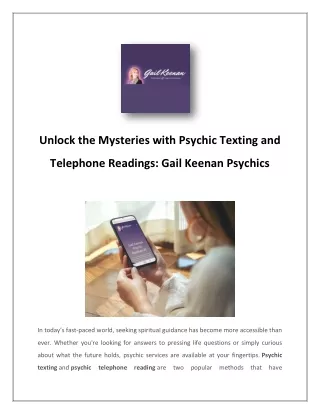 Psychic Reading On Phone | Gail Keenan Psychics