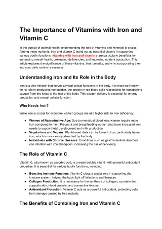 vitamins with iron and vitamin c