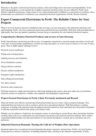 Undertaking-Centered Electrical Solutions: Perth's Ideal Industrial Electricians