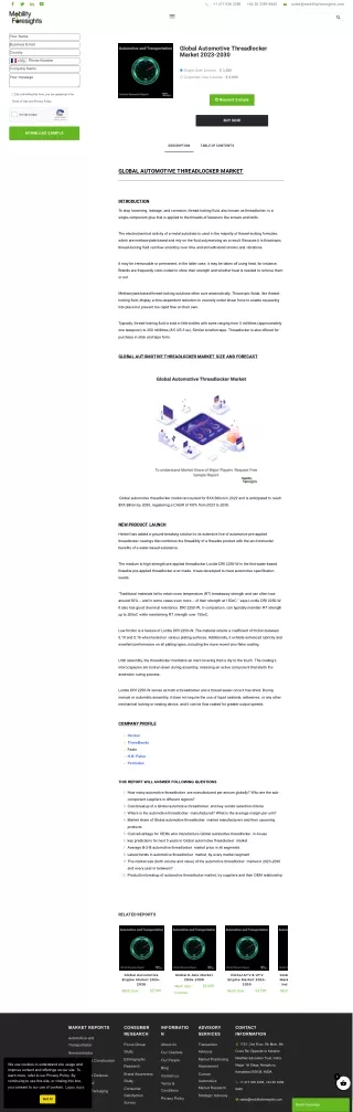 Global Automotive Threadlocker Market 2023-2030